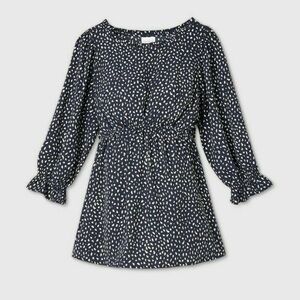 Isabel Maternity by Ingrid & Isabel Black and White Ruffled Puff Sleeve Sundress